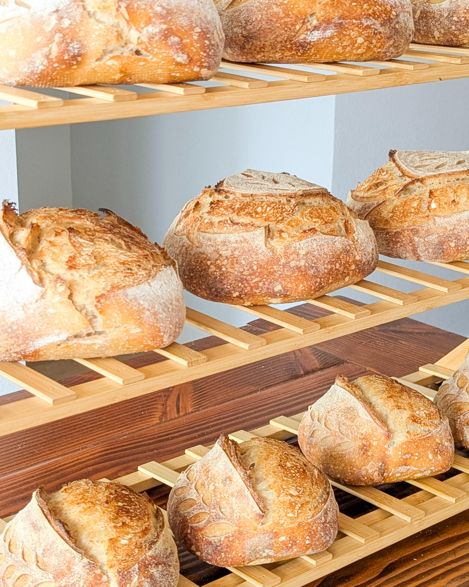 Sourdough Bread Sourdough Bread on the bamboo shelf